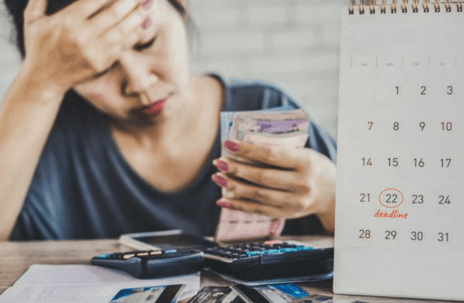 woman counting money