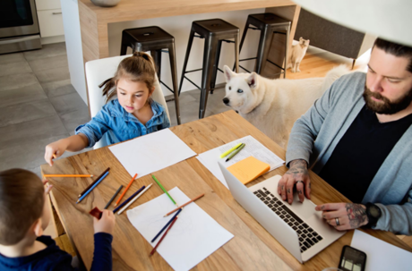 family at dining room table