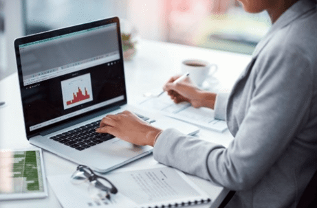 person working on laptop