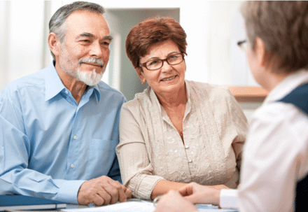 three people talking