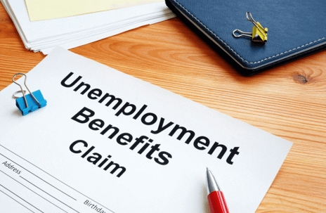 unemployment benefits claim document on table