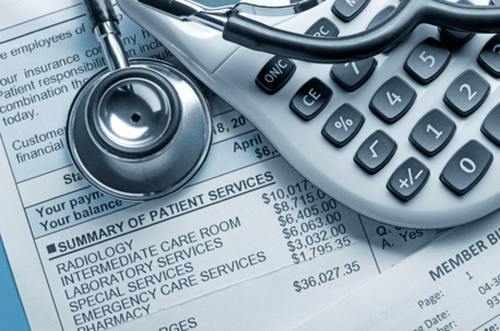 calculator and stethoscope