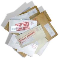 Stack of past due and final notice letters