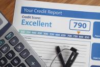 Credit report sheet with an excellent 790 score