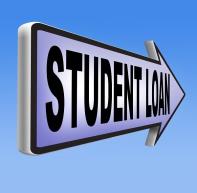 Artwork of arrow pointing to the right with title "Student Loan"