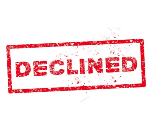 Red stamped word "Declined"