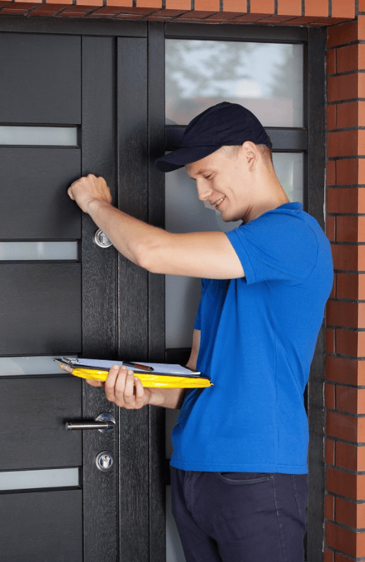 Man knocking on door