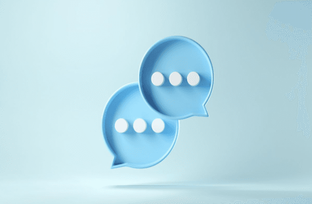 Artwork of blue chat bubbles