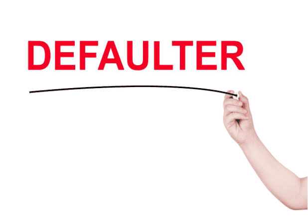 Person underlining title "Defaulter"