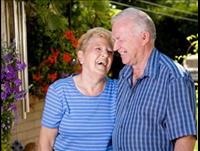 Older couple laughing together